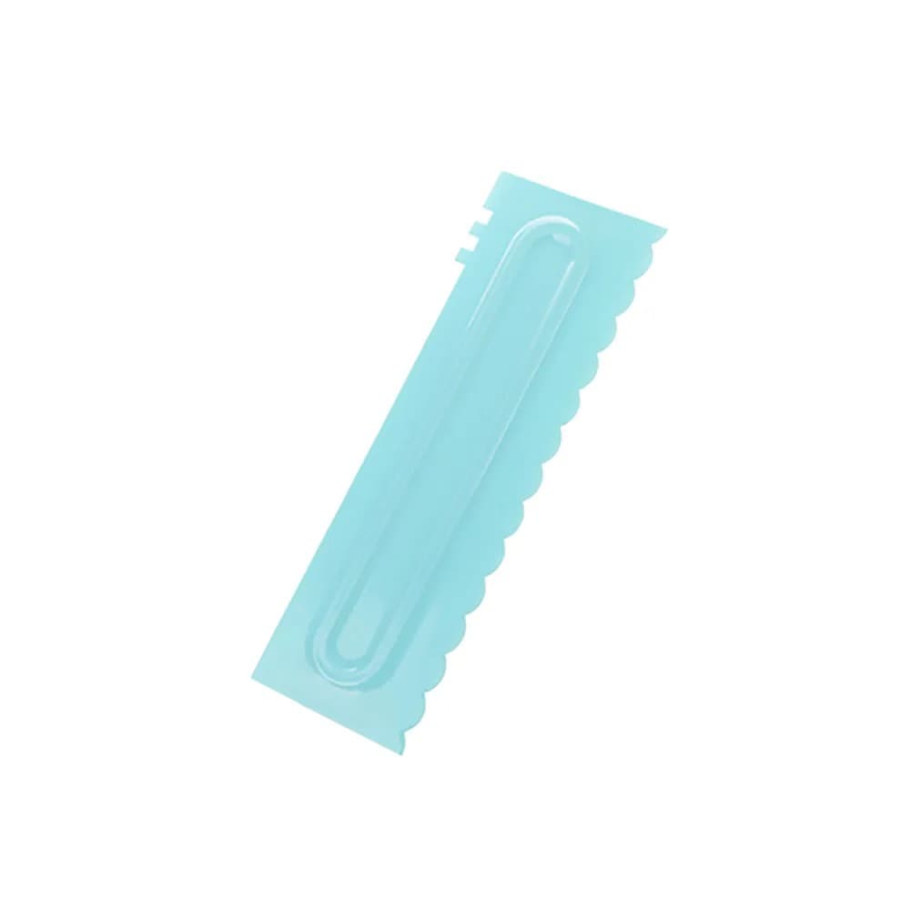 Espátula Para Confeitar Decorativa Ondulada 21cm Azul - Silver Chef