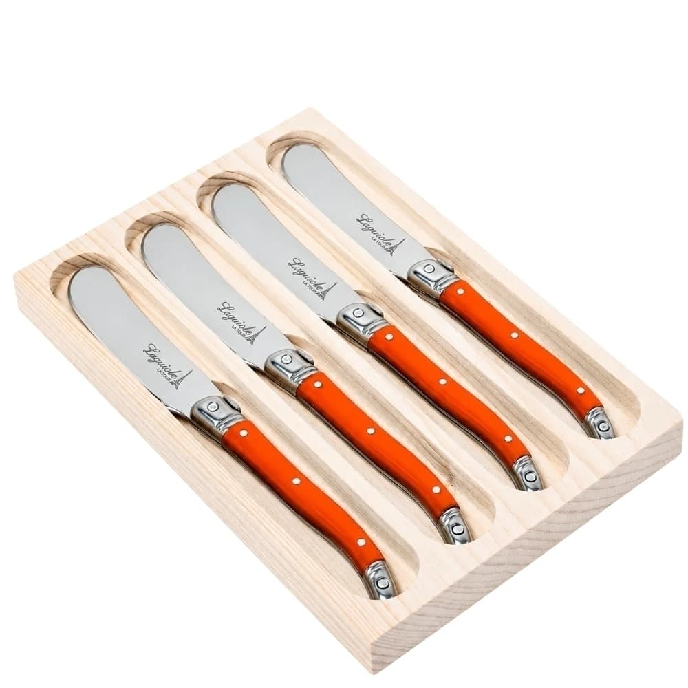 Espátula para Patê de Aço Inox Laguiole Laranja 16cm 4pçs