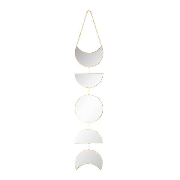 Espelho Decorativo Fases da Lua Dourado 12x60cm