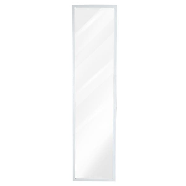 Espelho Grande Retangular 120x30cm Branco Com Moldura Porta Inspire