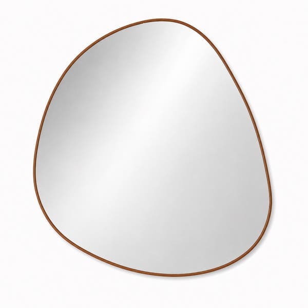 Espelho Orgânico Decorativo Belle 60x60cm Corino Caramelo