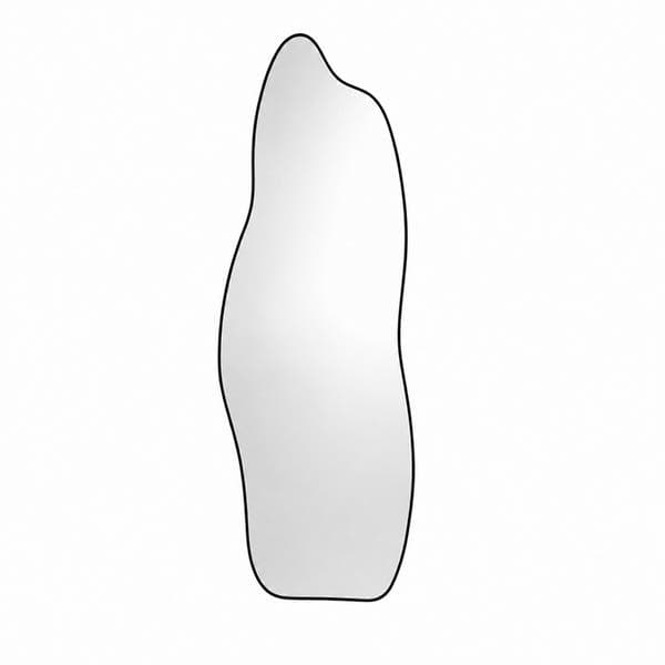 Espelho Orgânico Decorativo Fog 110x50cm Corino Preto