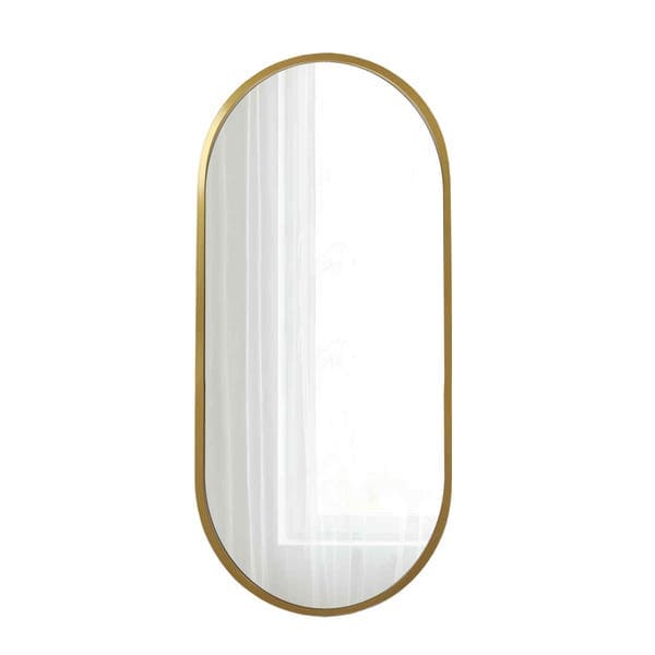 Espelho Redondo 70x30cm Dourado Com Moldura Liam E2G Design