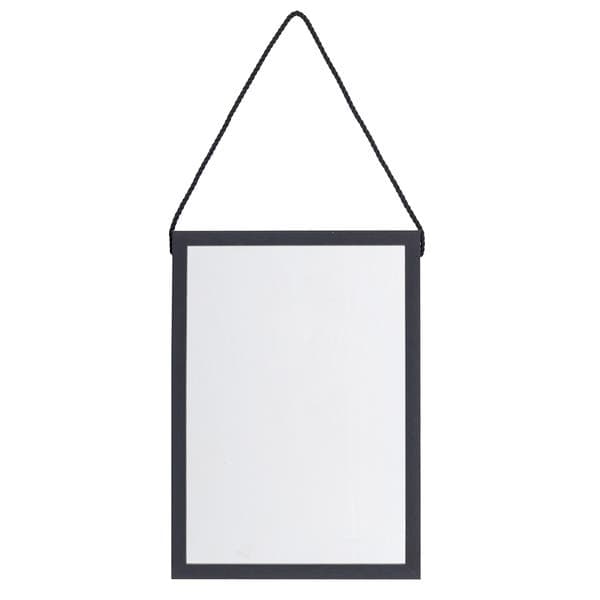 Espelho Retangular 35x25cm Preto Com Moldura Cordão Tropical