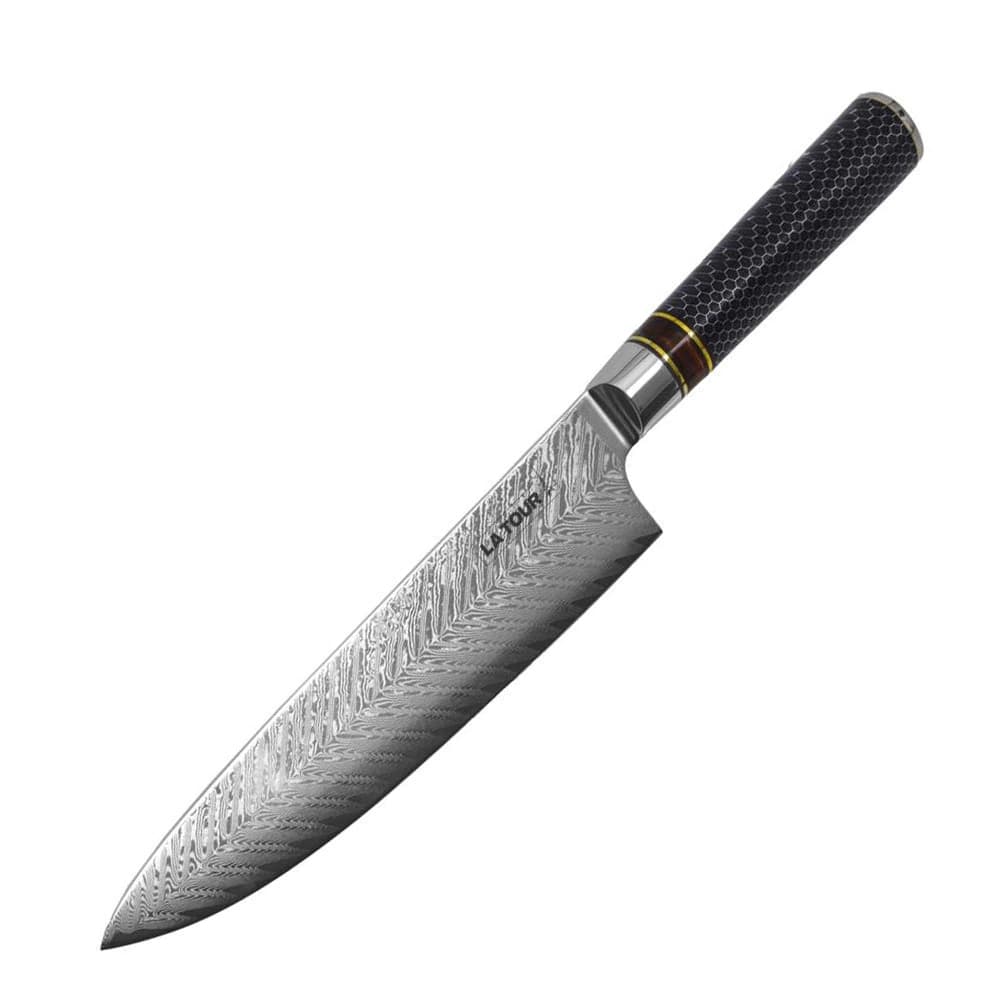 Faca do Chefe de Aço Inox Damasco Lyon Laguiole 20CM