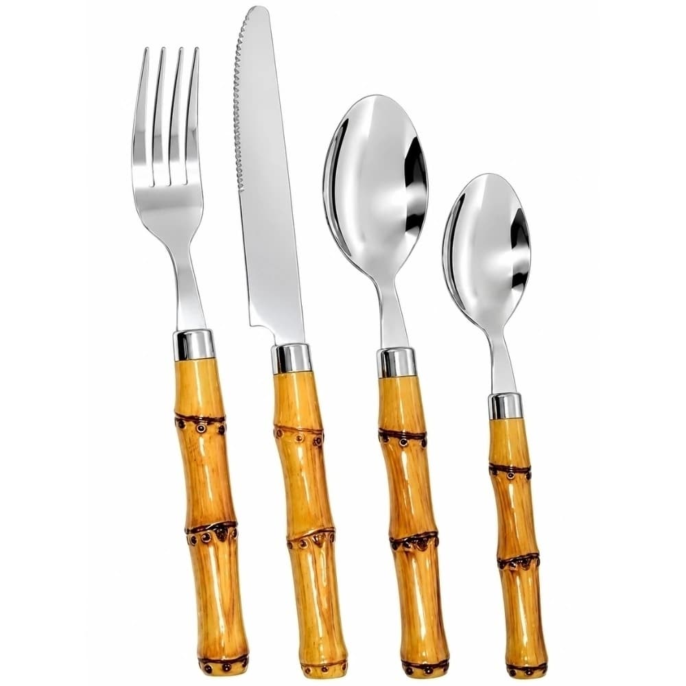Faqueiro de Aço Inox Bambu 24pçs