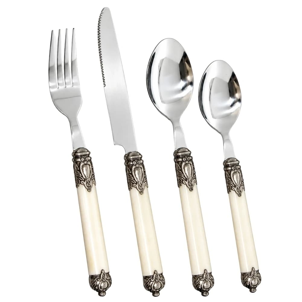 Faqueiro de Aço Inox Jaipur Bege 24pçs