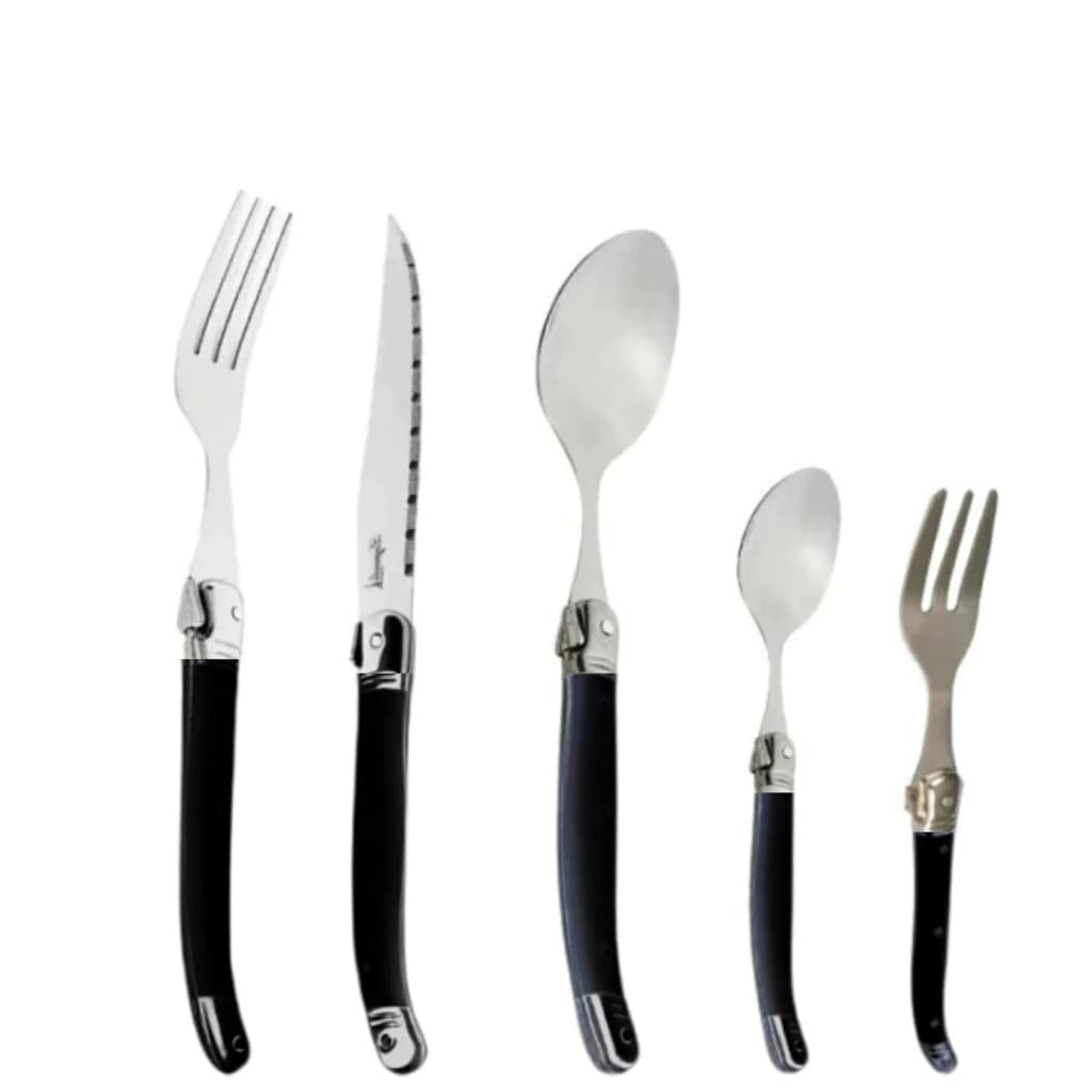Faqueiro de Aço Inox Laguiole Preto 30pçs