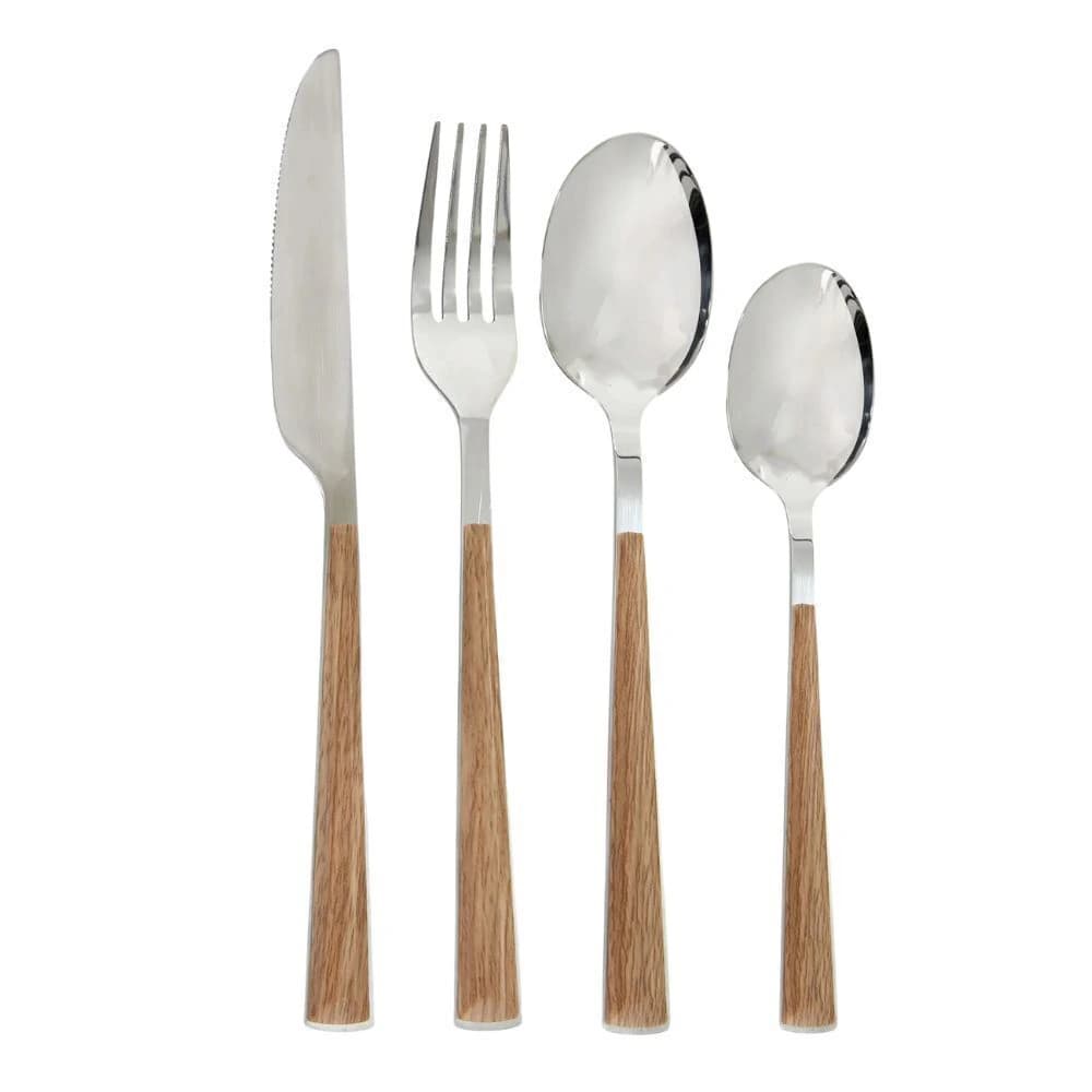 Faqueiro de Aço Inox Wood Collection 16pçs