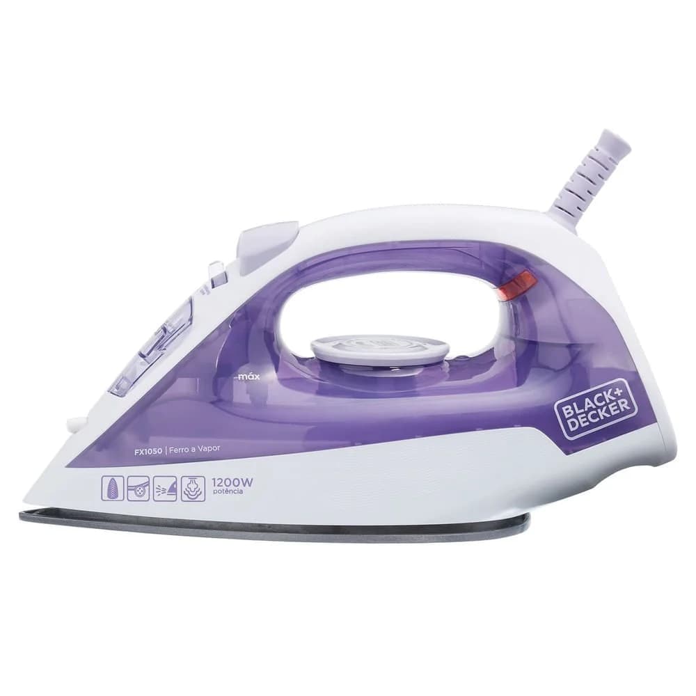 Ferro De Passar a Vapor Roxo FX1050 - Black+decker — Ferro De Passar a Vapor Roxo FX1050 - Black+decker · Ref. 38003