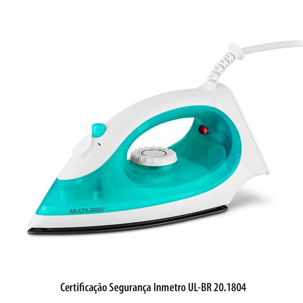 Ferro de Passar Roupa a Vapor e Seco 1250w Verde - Multi — Ferro de Passar Roupa a Vapor e Seco 1250w Verde - Multi · Ref. 30986