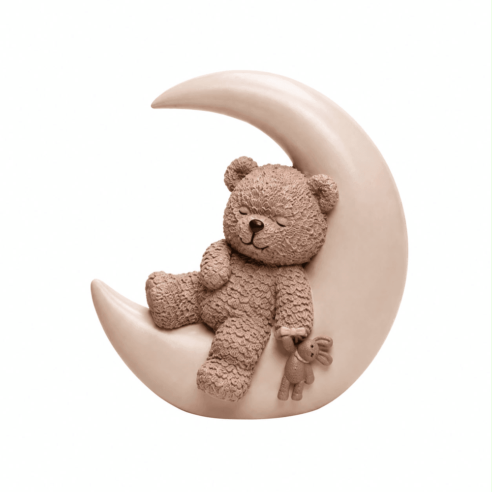 Figura Decorativa Ursinho Na Lua Teddy Charm 17x7,5x18