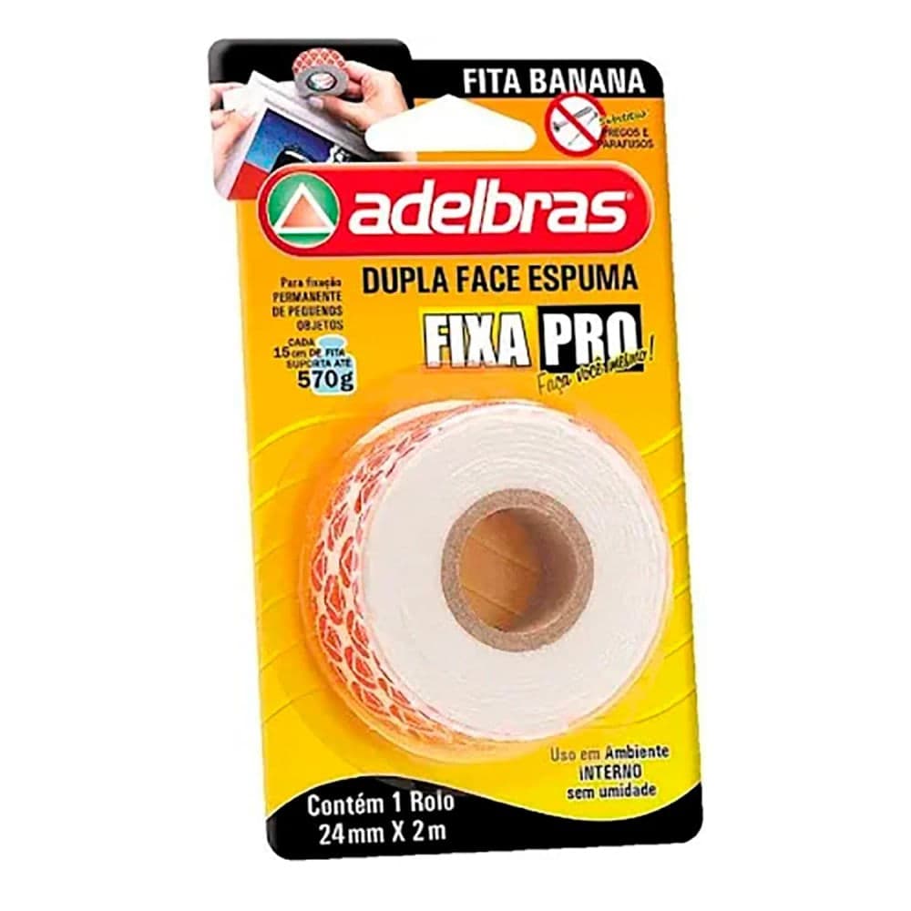 Fita Adesiva Dupla Face Espuma 24mmx2m - Adelbras
