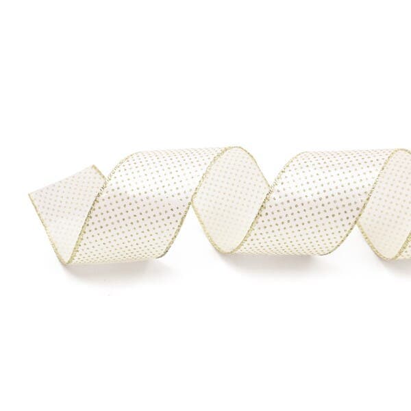 Fita Decorativa de Natal Aramada Dourada 6,3cmx9,14m Cromus