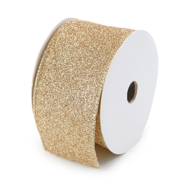 Fita Decorativa de Natal Glitter Natural 6,3cmx9,14m Cromus