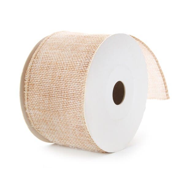 Fita Decorativa de Natal Lisa Bege 6,3cmx9,14m Cromus