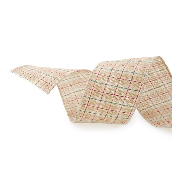 Fita Decorativa de Natal Quadriculada Colorida 6,3cmx9,14m Cromus