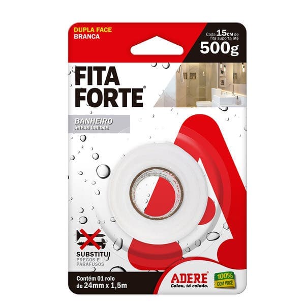Fita Dupla Face Adere Fita Forte Áreas Úmidas 24mmX1,5m