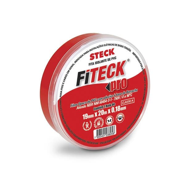 Fita Isolante Fiteck Pro 0.18mm 750V 20 Metros Steck