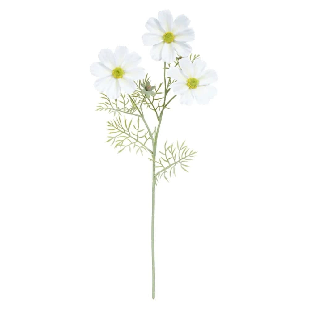 Flor Cosmos Artificial Haste 65cm Branco - Florarte