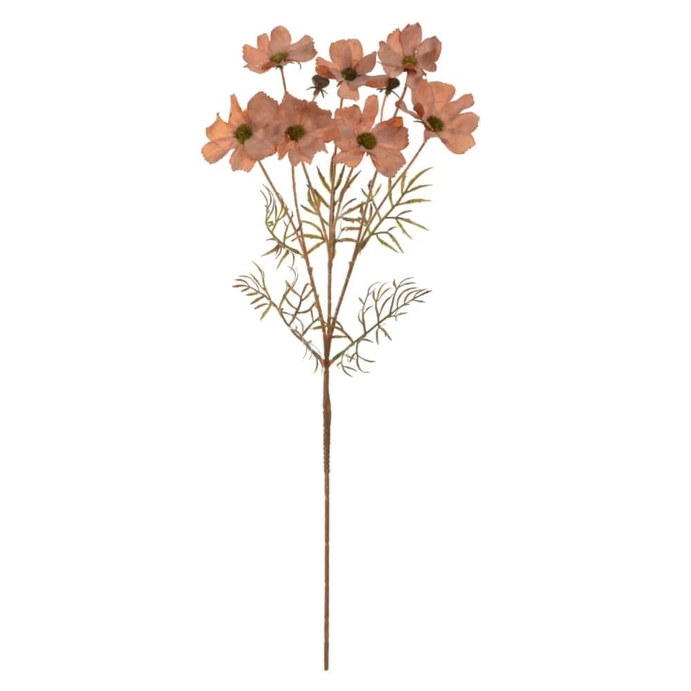 Flor Cosmos Artificial Haste 67cm Chá Outono - Florarte