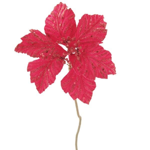 Flor de Natal Poinsétia Vermelha Tecido 30x21x21cm Cromus