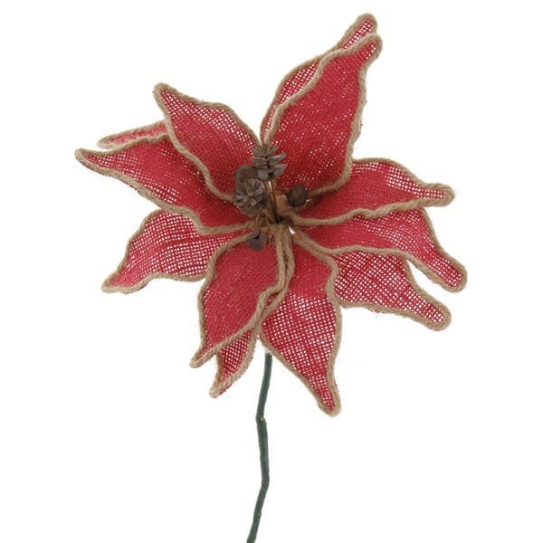 Flor de Natal Poinsétia Vermelha Tecido 55x23x23cm Cromus