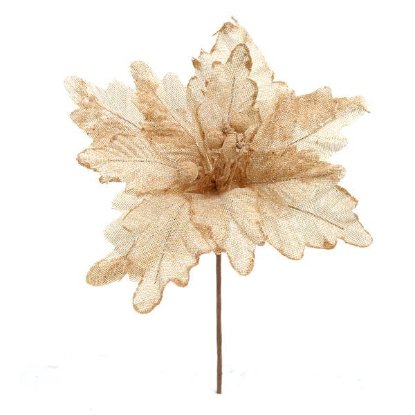 Flor de Natal Tecido Bege 20x25x25cm Cromus