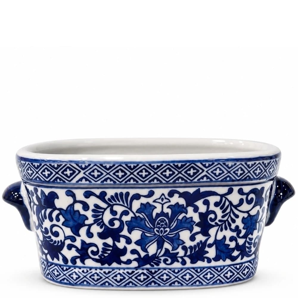 Floreira de Porcelana Jardin Bleu 38x20x15cm