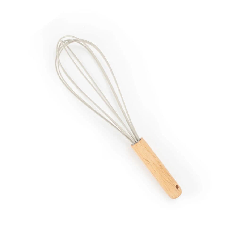 Fouet de Silicone com Cabo De Madeira Cinza - Mozcada