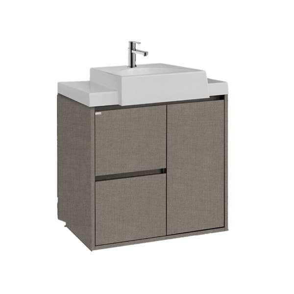 Gabinete para Banheiro 60cm Madeira MDF Grigio Valentina Fabribam