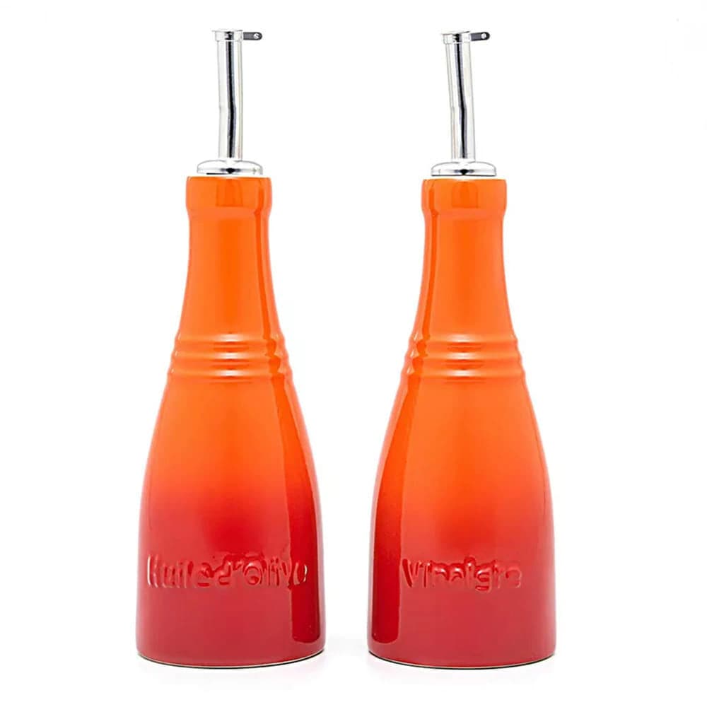 Galheteiro Óleo Vinagre de Cerâmica Le Creuset Laranja 2pçs