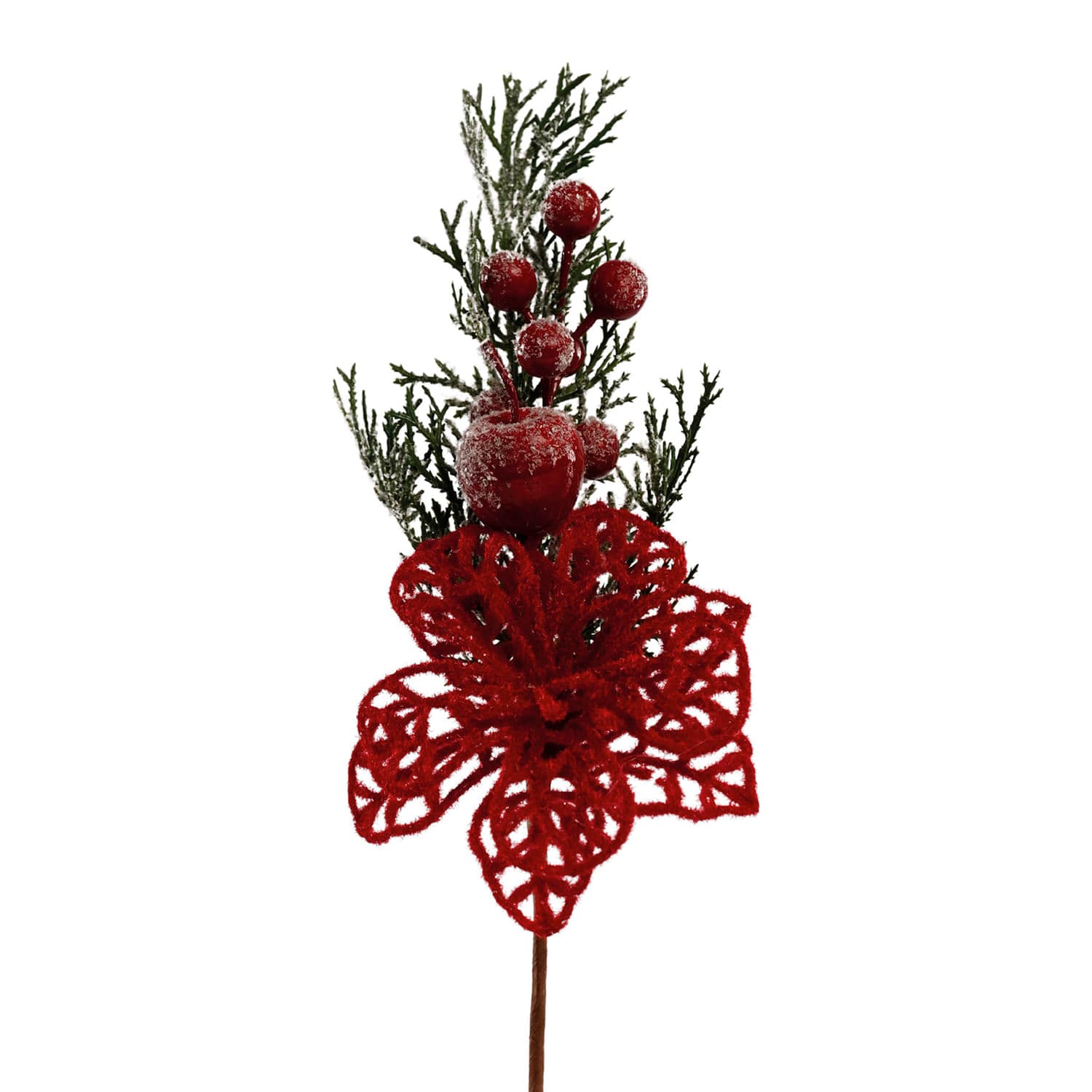 Galho Bico de Papagaio Vazado Berries 32cm Vermelho - Yangzi