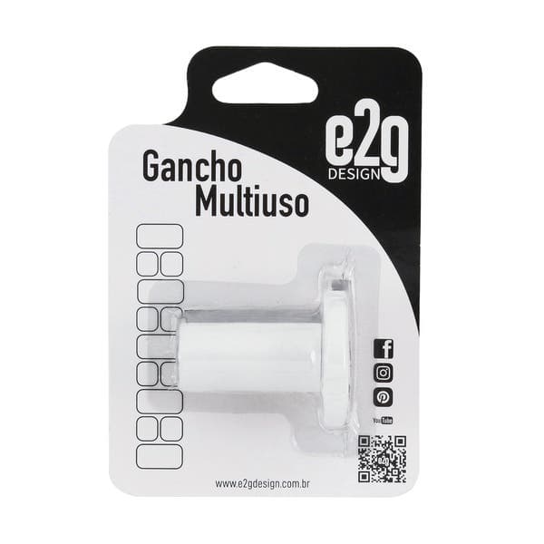 Gancho de Parafusar Branco 1 unidade e2g Design