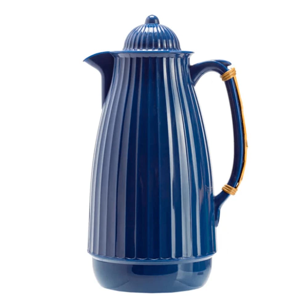Garrafa Térmica com Cabo de Bambu Azul 1l