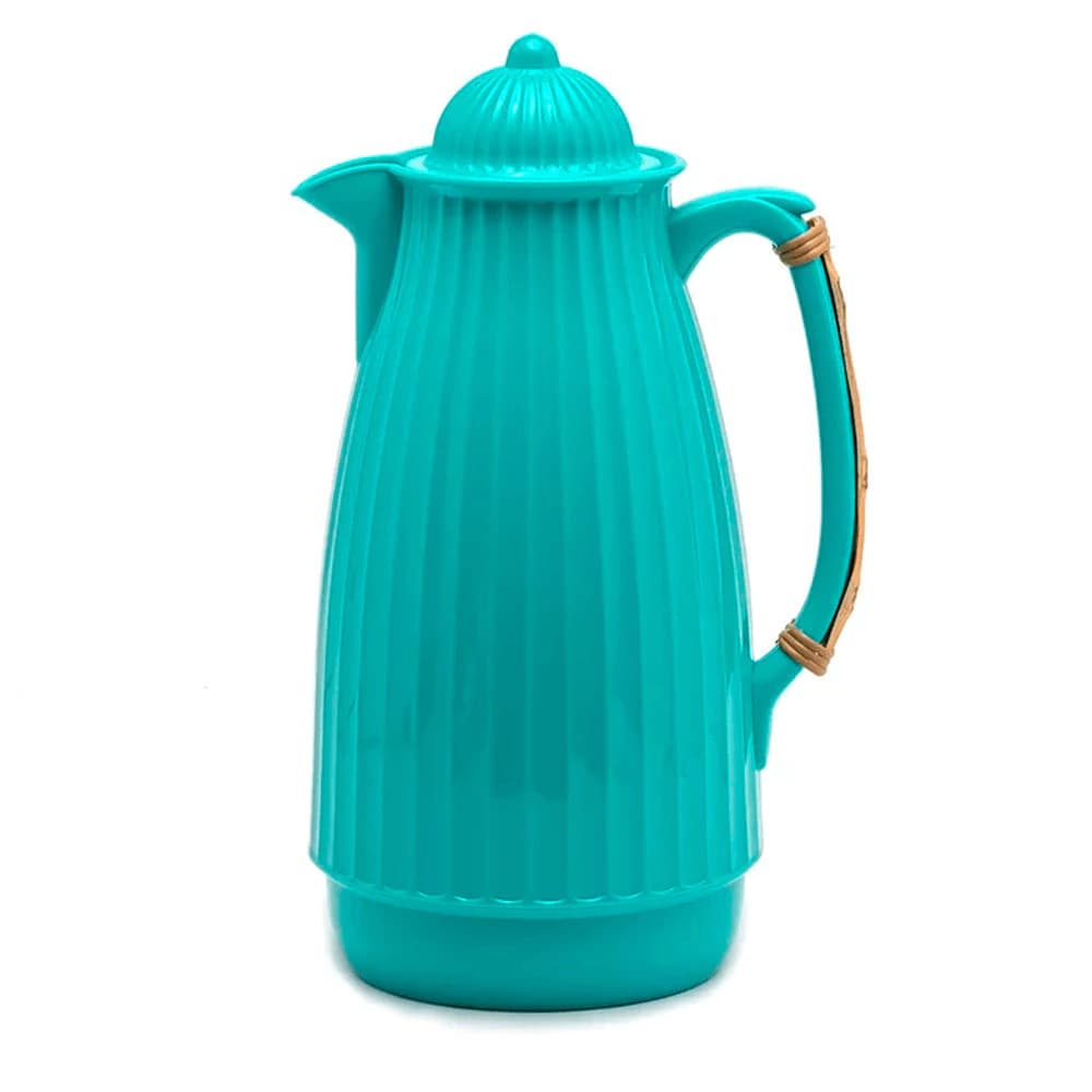 Garrafa Térmica com Cabo de Bambu Turquesa 1l