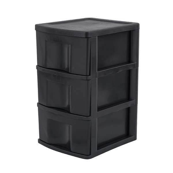 Gaveteiro de Chão 56x33x38cm Plástico Preto São Bernardo