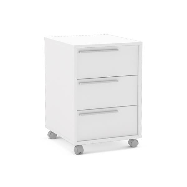 Gaveteiro de Chão 59,1x40x45cm Madeira Branco Maia Politorno