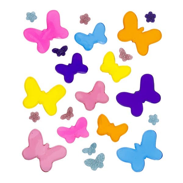 Gel Adesivo Decorativo Borboleta Multicolorido Imangel