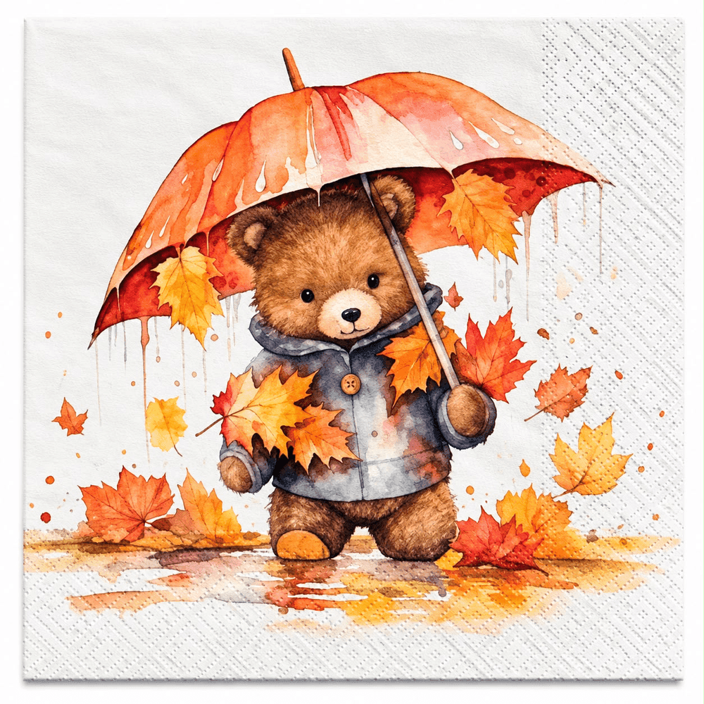 Guardanapo 33 Urso Guarda Chuva - Ambiente