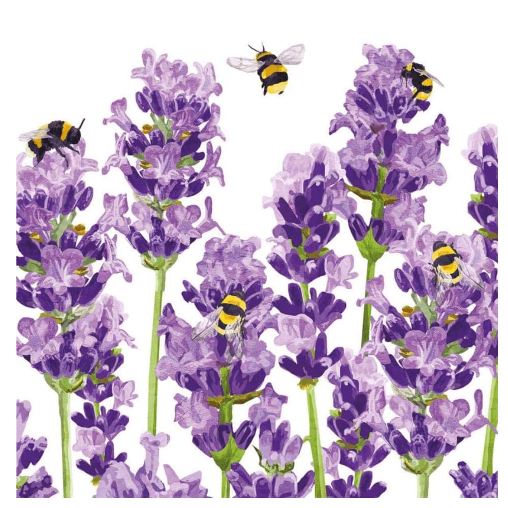 Guardanapo de Papel Bees e Lavender 33cm 20pçs