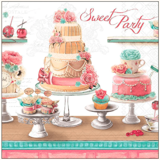 Guardanapo de Papel Bolo Aniversário 33x33 20 Folhas - Ambiente