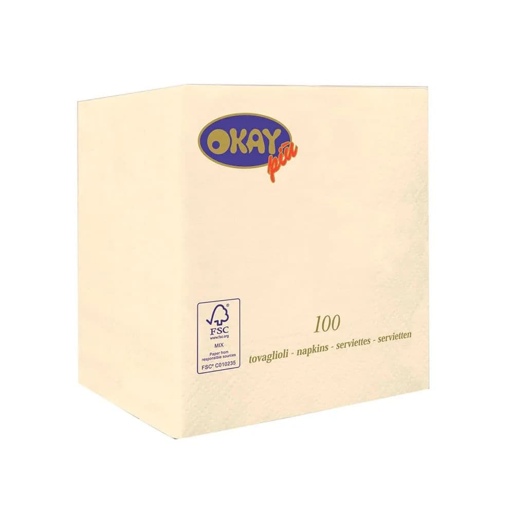 Guardanapo de Papel Folha Dupla 100 Folhas Champagne - Okay