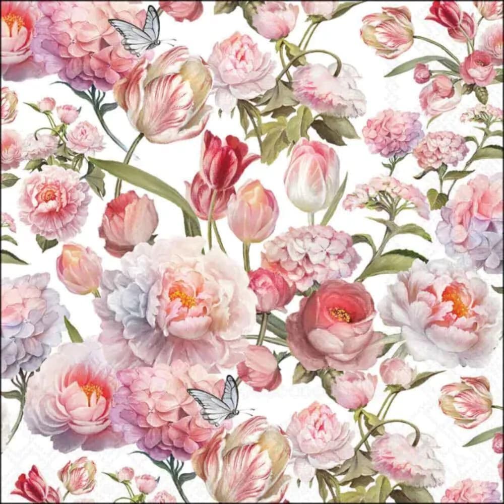 Guardanapo de Papel Roses And Tulips 33cm 20pçs