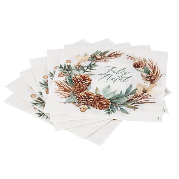 Guardanapo Natal 32,5cm Multicolorido Cromus 20 folhas