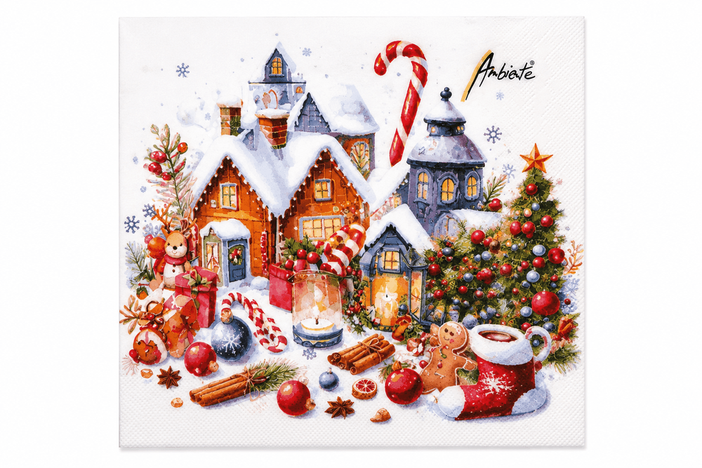 Guardanapo Papel Natal Vila Neve 33x33 20 Folhas - Ambiente