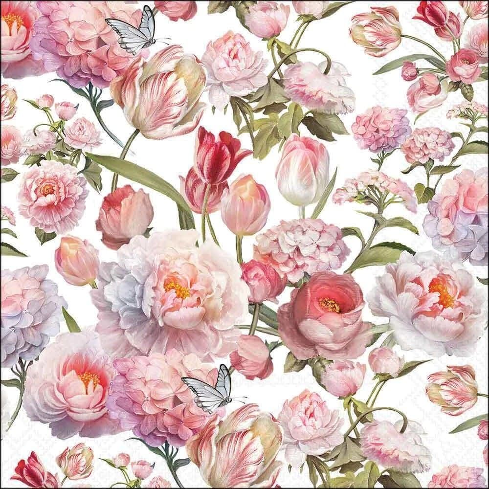 Guardanapo Papel Rosas e Tulipas 33x33 20 Folhas - Ambiente