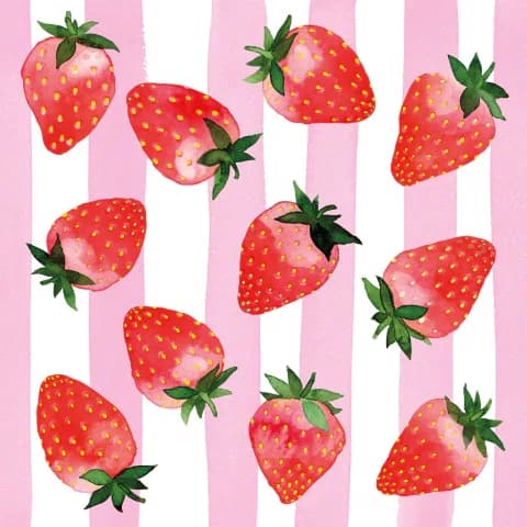 Guardanapo Papel Strawberry Morango 33x33 20 Folhas -Ambiente