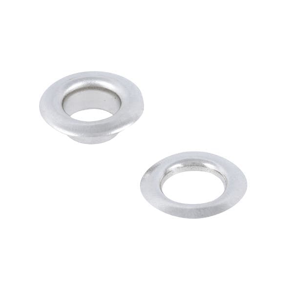 Ilhós Zero com Arruela para Lonas 10mm Aço Prata 20 peças