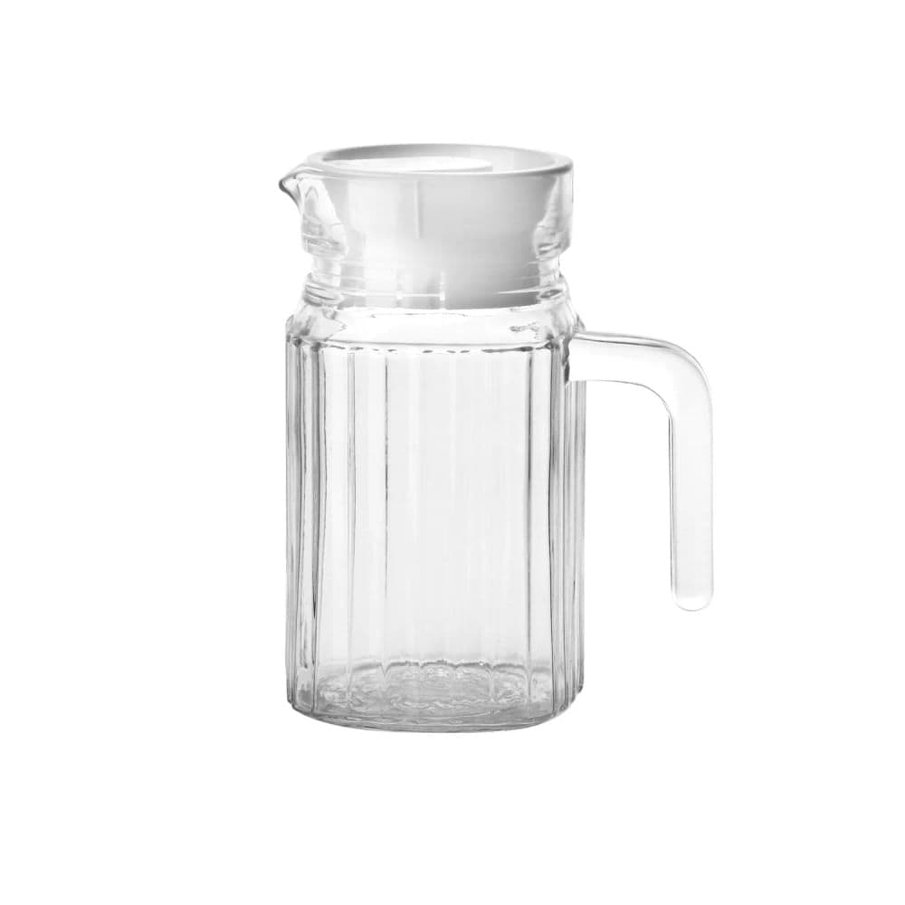 Jarra de Vidro Transparente com Tampa Branca 500mL - L Hermitage